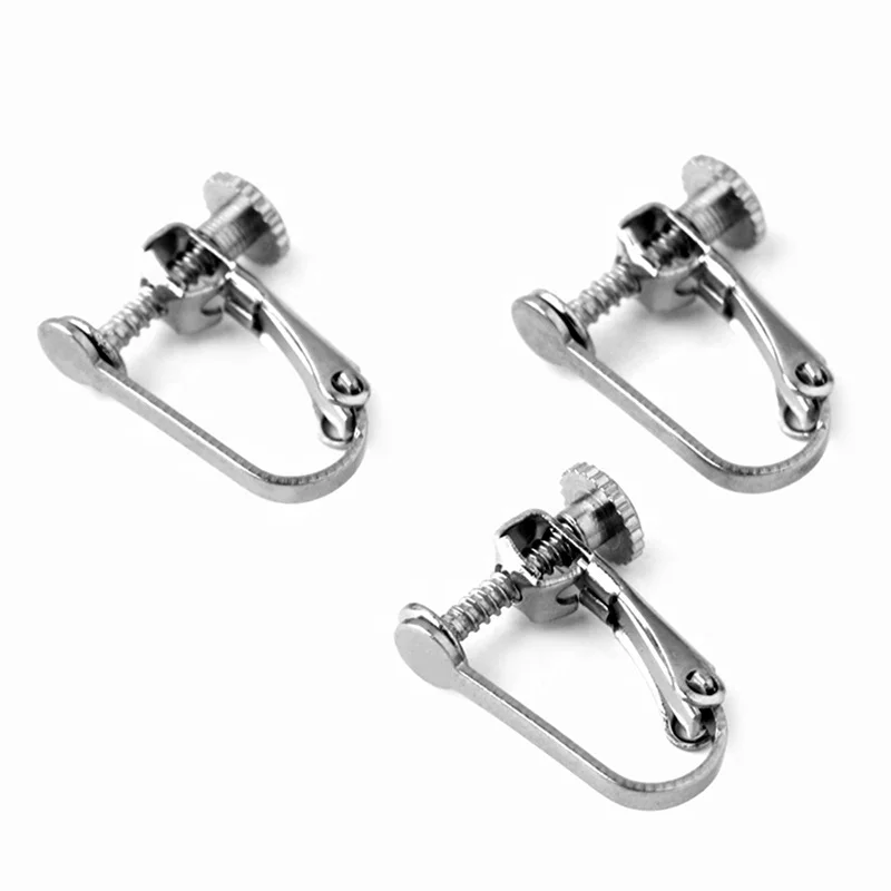 

French 12 * 15MM DIY Pure Stainless Steel Screw Ear Clip Ear Hook Fashion Jewelry Found Accessories Special Price Wholesale