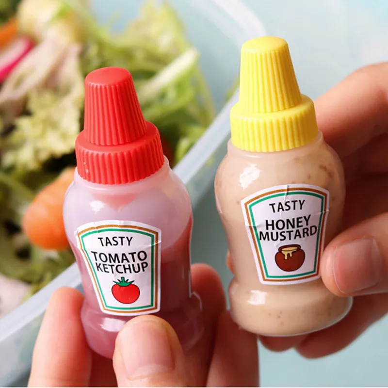 

New product Mini portable salad dressing and ketchup bottle Bento bottling mold seasoning bottle, As photo