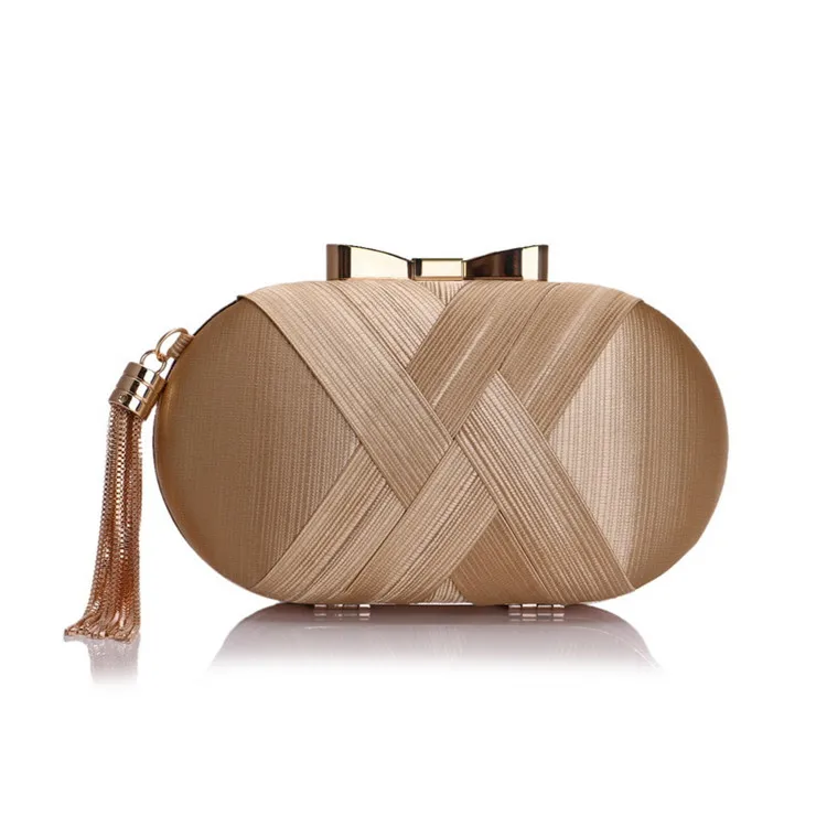 

2019 Luxury Silk Woven Knitting tassel Banquet Women Party Wedding Purse Evening clutch Bag Handbag