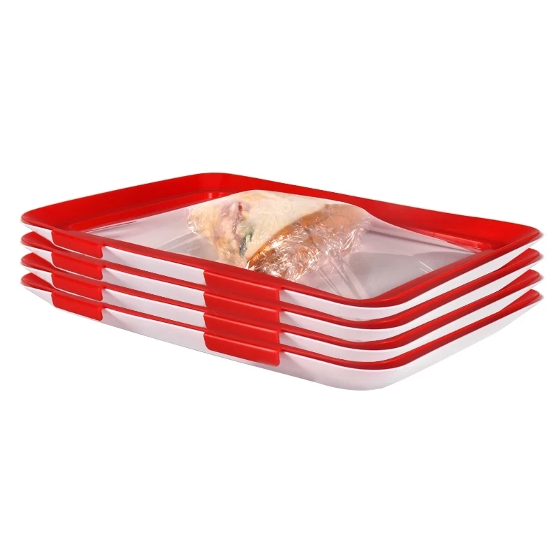 

Best Seller Reusable Rectangle Plastic Stackable Food Preservation Tray For Refrigerator Food Storage, Optional