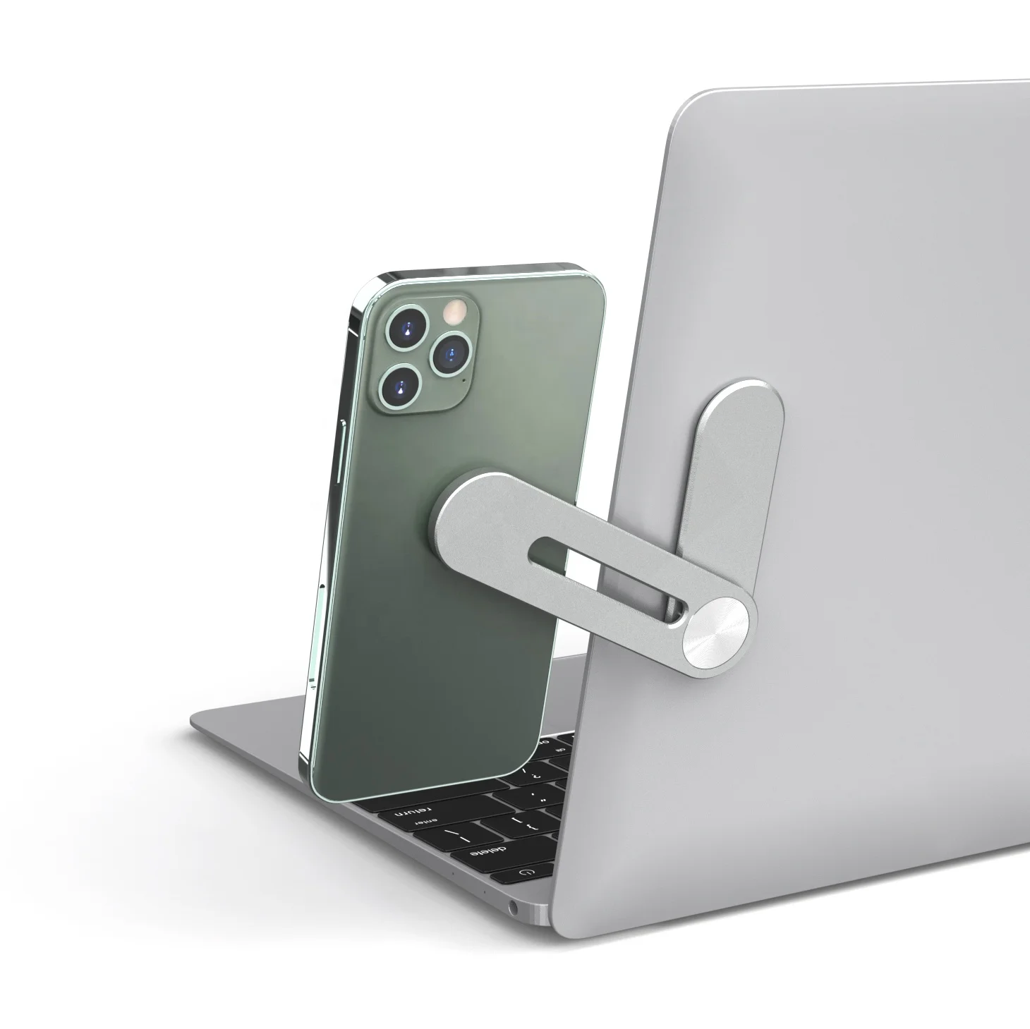 

2021 New Home Office Mini Multifunctional Metal Material Magnetic Suction Laptop Phone Holder, Black,red, silver