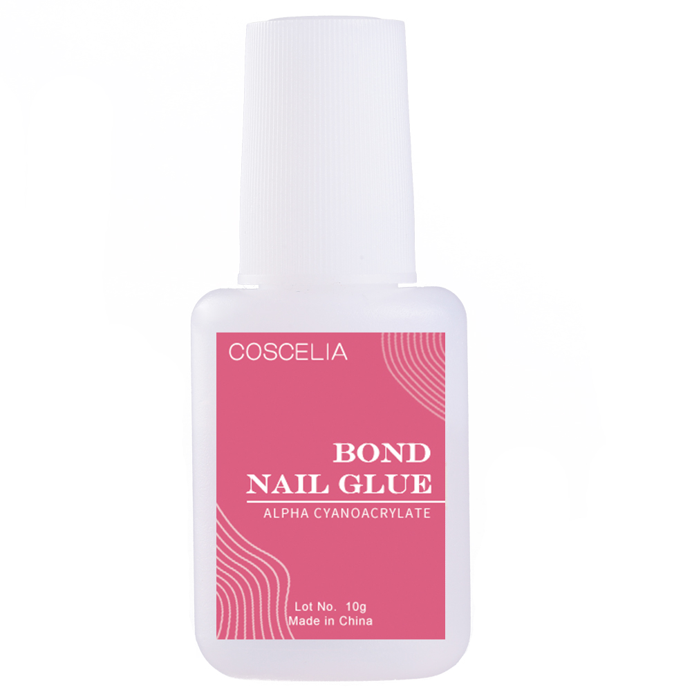 

COSCELIA 10g High Quality Nail Glue With Brush Strong Adhesive Nail Glue for Artificial Fingernails Nail Salon Supplies Tools, Clear