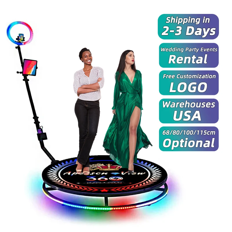 

80cm wedding manual ring light 3d selfie ipad photobooth video booth dslr 360 camera 360 photo booth automatic rotating machine