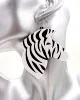 Custom Large Capacity Cutout Faux Pearl Black and white Animal Zebra Statement Earrings For Kids
