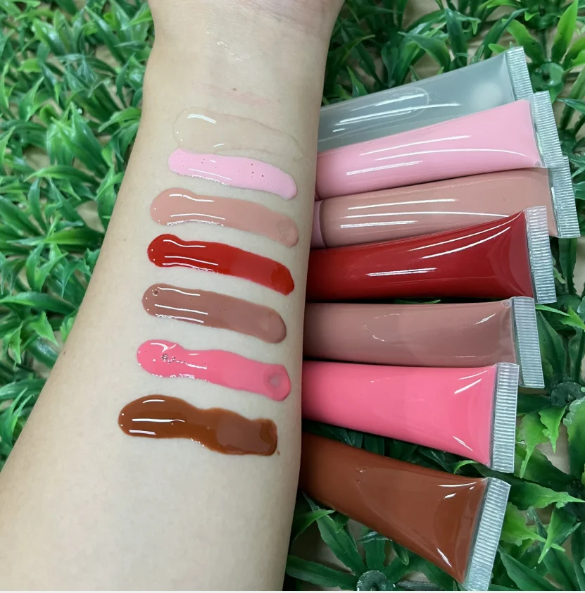 

Moisturizing vegan cruelty-free lip gloss vanilla squeeze tube shea butter lip gloss with private label