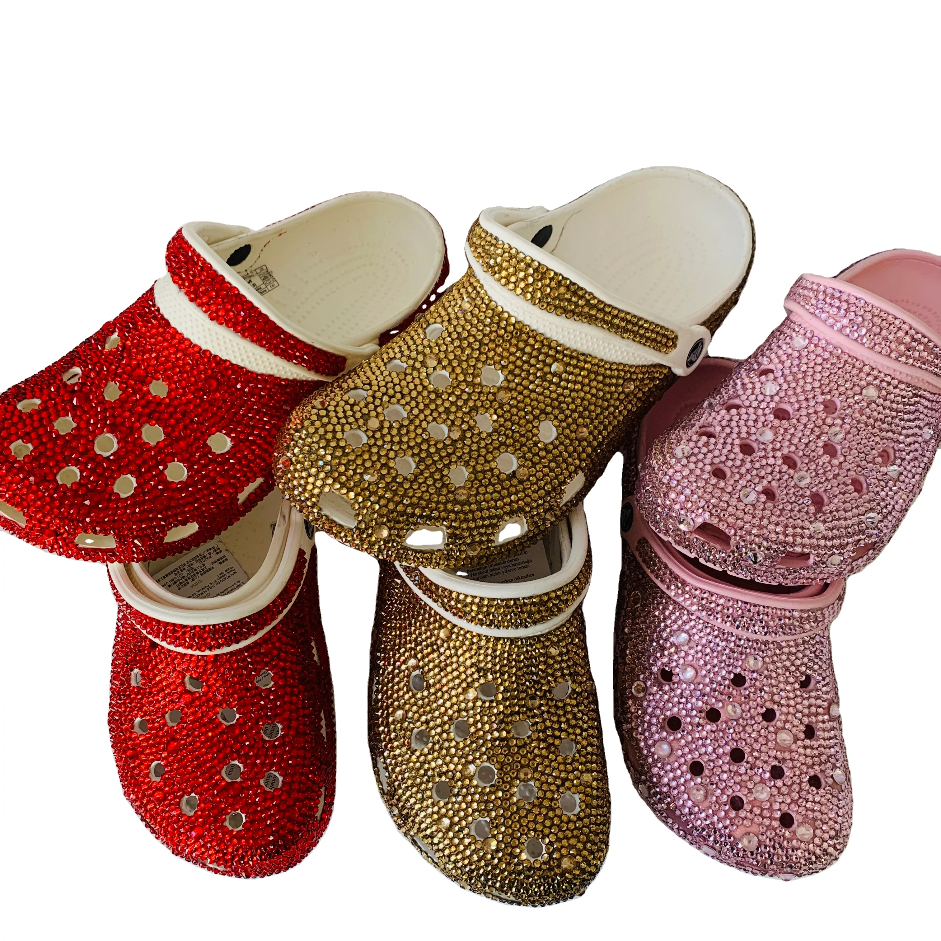 

Wholesale woman slipper woman glass shoe rhinestone sandals diy full rhinestone shoe upper crystal rhinestone shoes