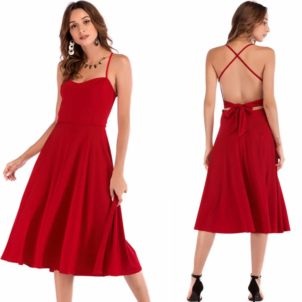 

Fashion Casual dresses 2020 Spring and Summer Women dresses Ladies dresses women, Red