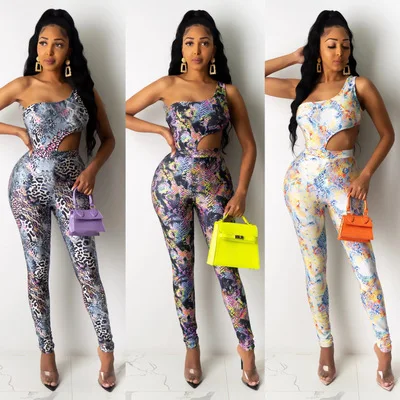 

B50011A New style 2020 women fashion snake skin printed sexy jumpsuit, Shown