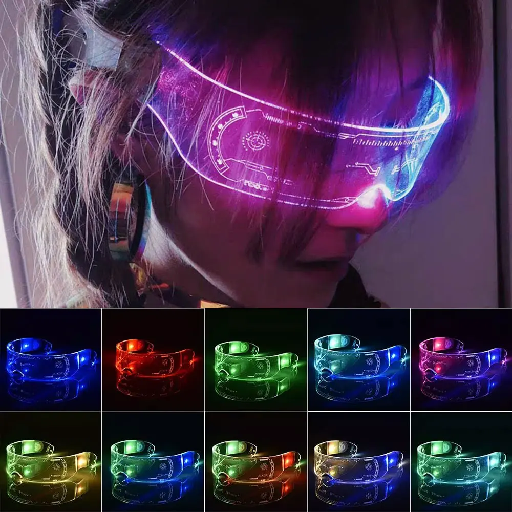 

Led Punk Glass Party Luminous LED Glasses Light Up Glasses Rave Costume Party Decor DJ SunGlasses Party Bars Shining Glasses