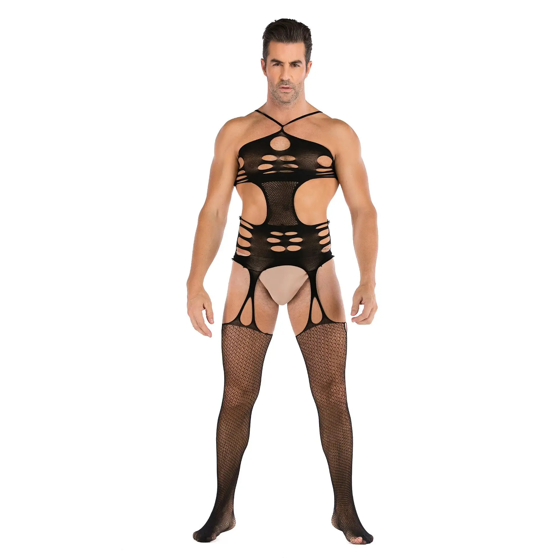 

men's see through sexy underwear hot transparent fishnet men sexy lingerie floral men's sexy bodysuits with stockings