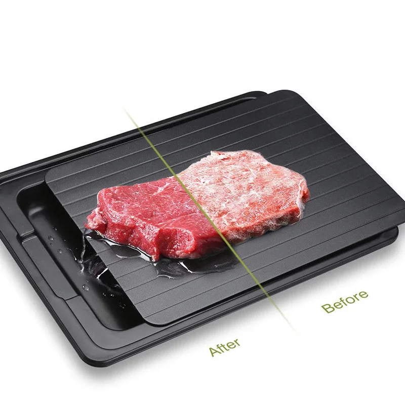 

fast defrosting tray meatThaw Frozen Food Meat Fruit Quick Defrosting Plate Board Defrost Kitchen Gadget Tool, Black