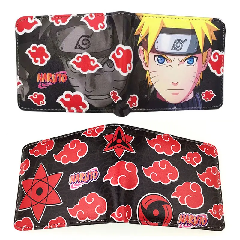 

Japanese Cartoon Character Wallet Bifold Short PU Leather Kawaii Kakashi Sasuke Anime Wallets, Picture shows