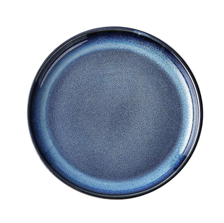 

Allibaba com Creative cat's eye blue kiln glazed tableware round western food steak fish pasta ceramic plate