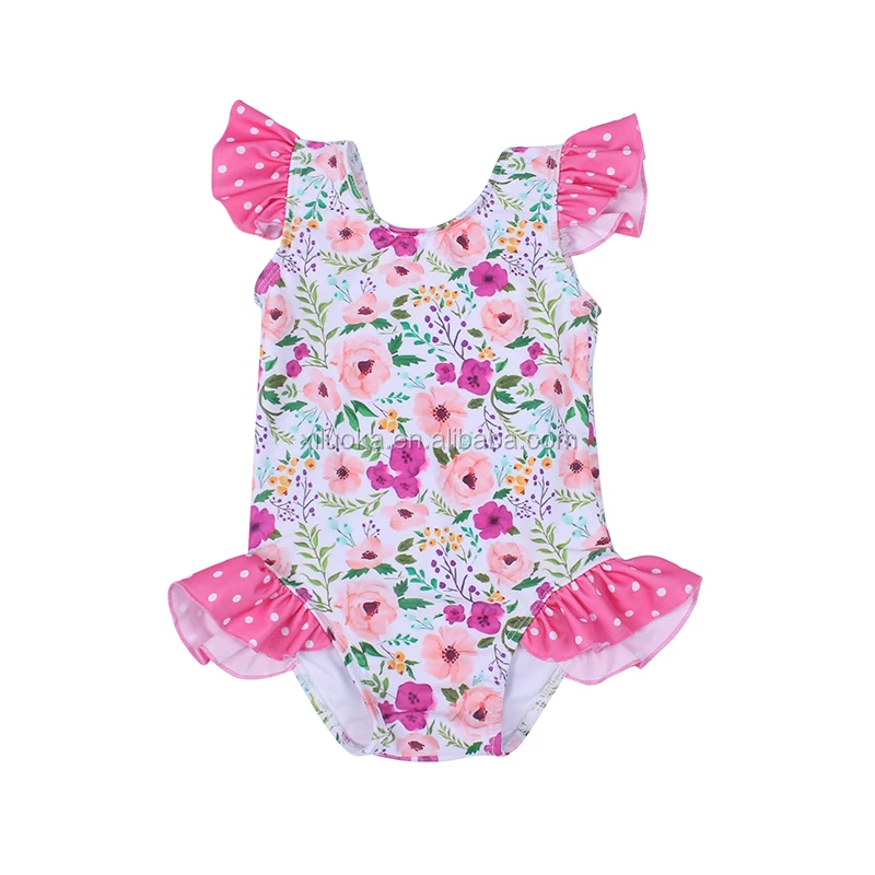 

Wholesale 2021 Infant Toddler Floral One Piece Clothes For Baby Girls Lotus Leaf Sleeve Romper, Picture