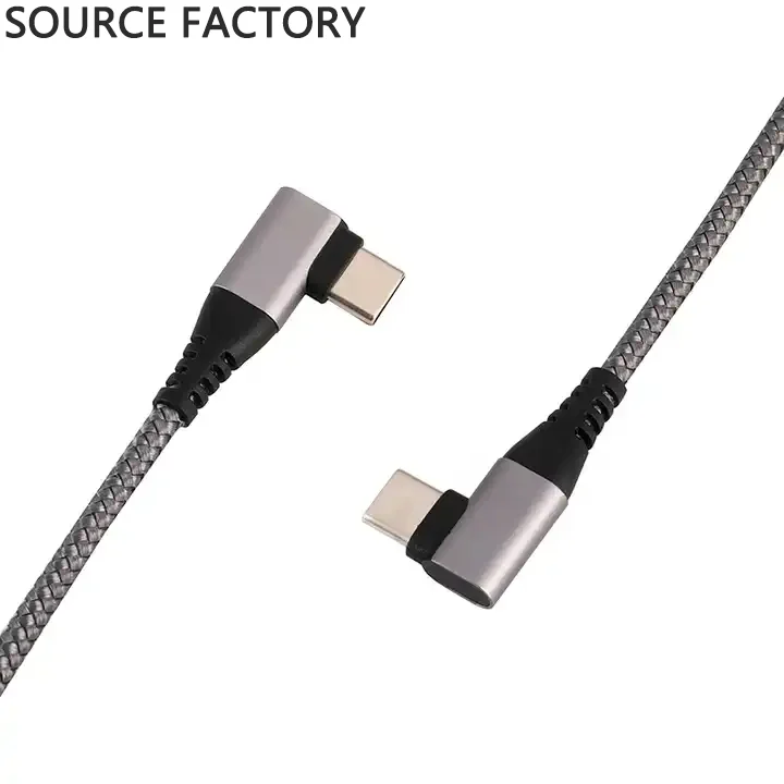 

Type-c to Type c 1M 2M 3M Data cable 20V 3A Fast Charging Customized 90 Degree Right Angle Elbow PVC Data Cable