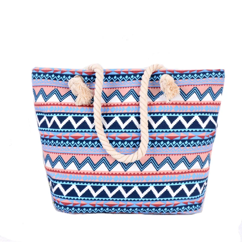 

High Capacity Summer Beach Bag Boho Custom Logo Shopping Bags Chic Qualilty Female Handbags, As photos