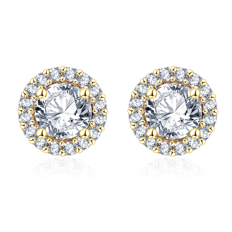 

brass aretes gold filled diamond 2020 beaded stud earrings wedding wholesale, Silver color