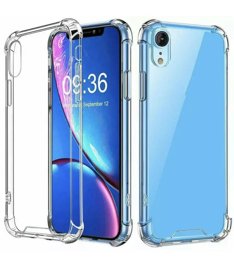

For iPhone X XR 11 Pro Max Silicone Gel Shockproof Protective Clear Case Cover