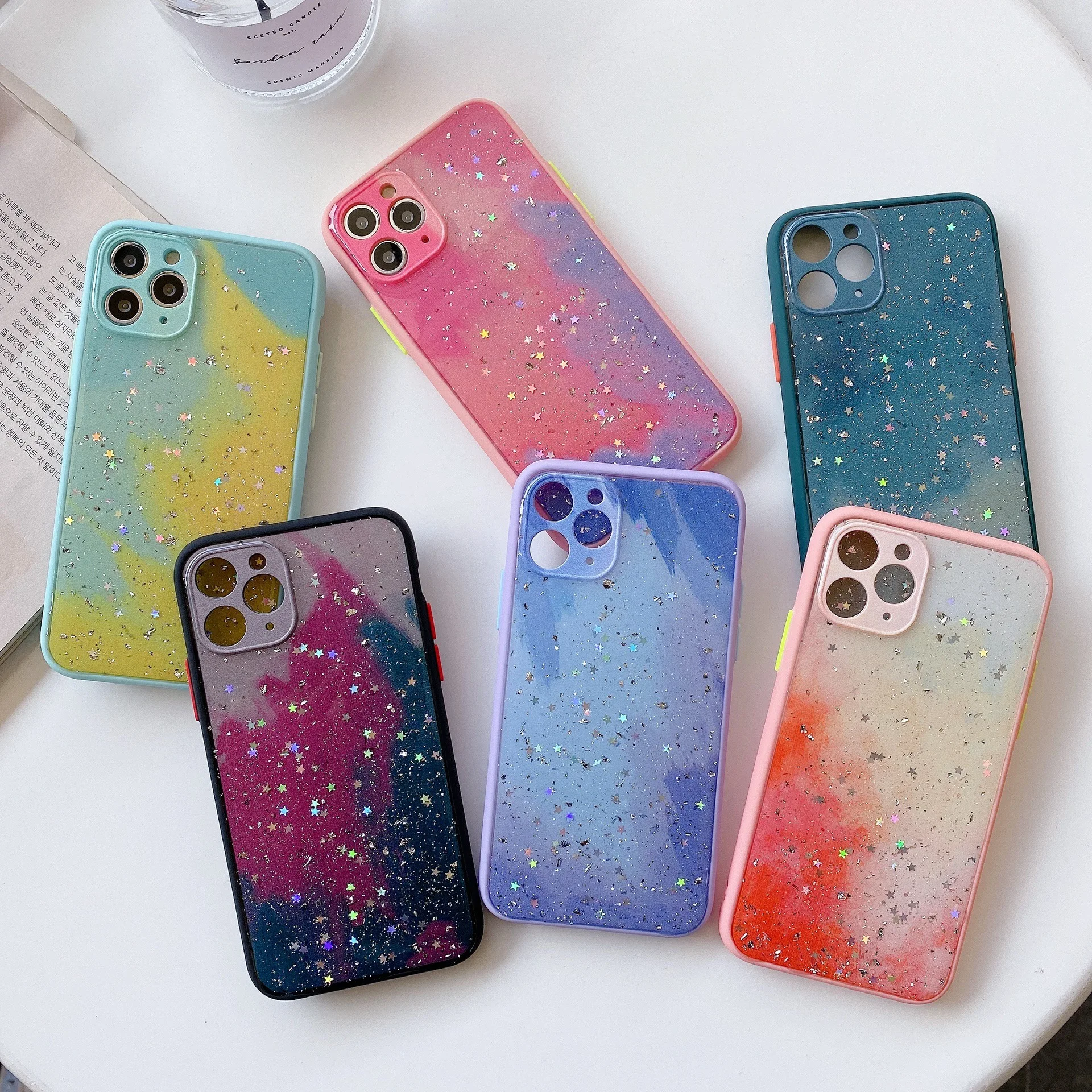 

Gleam Powder Glue Drop Mobile Phone Case For iPhone 11 12 Pro Max 7 SE X XS XR 8 Plus ,Sublimation Phone Cases For iPhone XS Max, Various