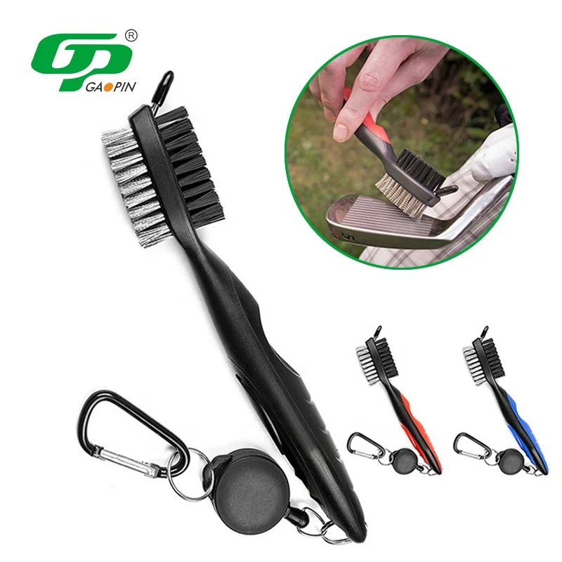 

Ready To Ship Custom Logo Golf Accessories Golf Club Cleaning Brush Double-Sided Golf Brush Cleaner, Black,red, green , blue, etc