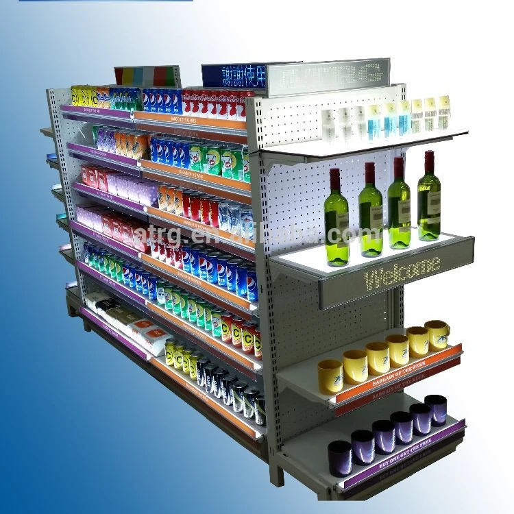 supermarket convenient shop Pharmacy floor stand display Patented design LED shelf advertising light