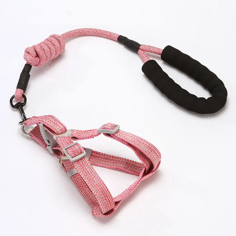 

New product hot sale nylon dog pet chest harness leash set with foam handle