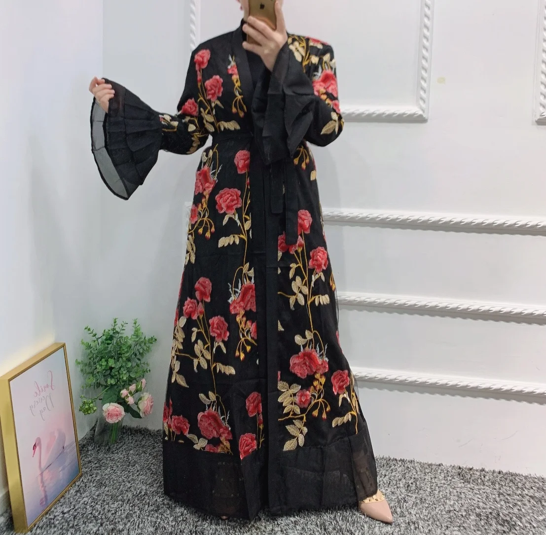 

Ramadan Dubai Abaya Kimono Cardigan Muslim women dress Turkish Islamic clothing, Purple,red,yellow