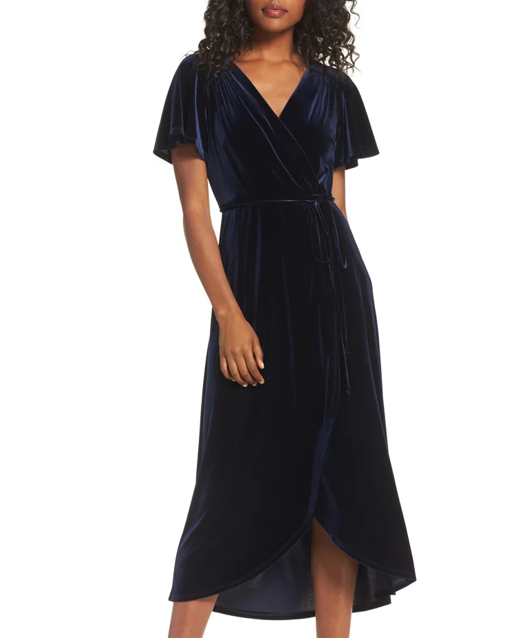 latest ladies dresses velvet,wrap dress summer,wimens wrap dress