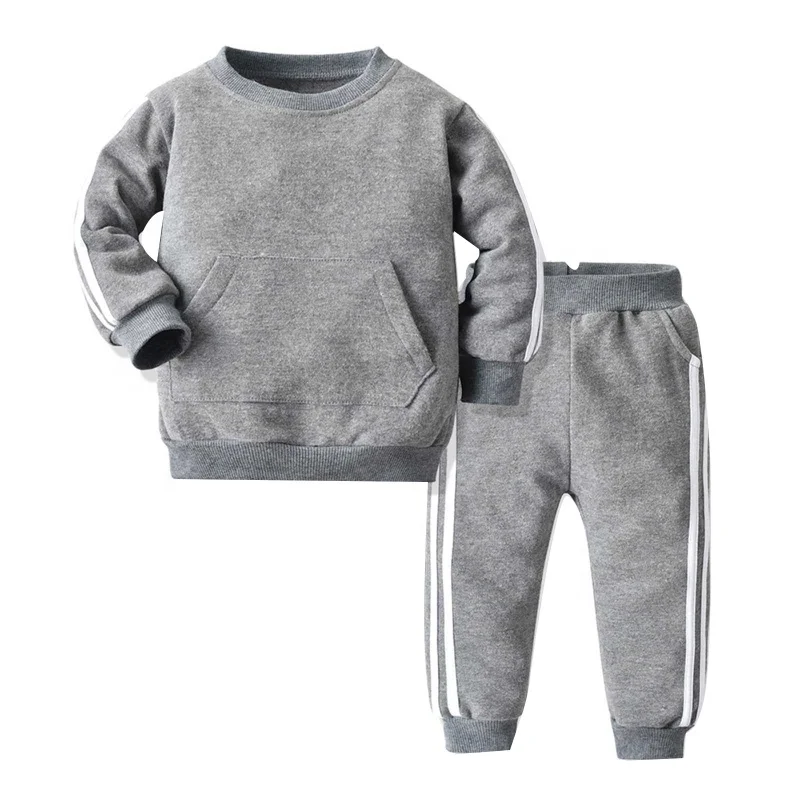 

2Pcs Kids Girls Round Neck Long Sleeve Autumn Warm Sport Suit