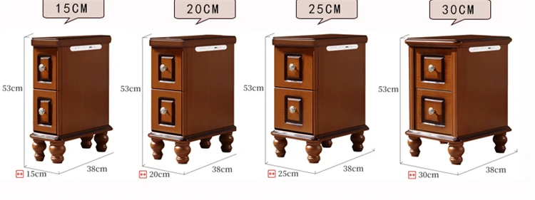 USB Charging Nightstand Custom All Size Solid Wood Bedside Table