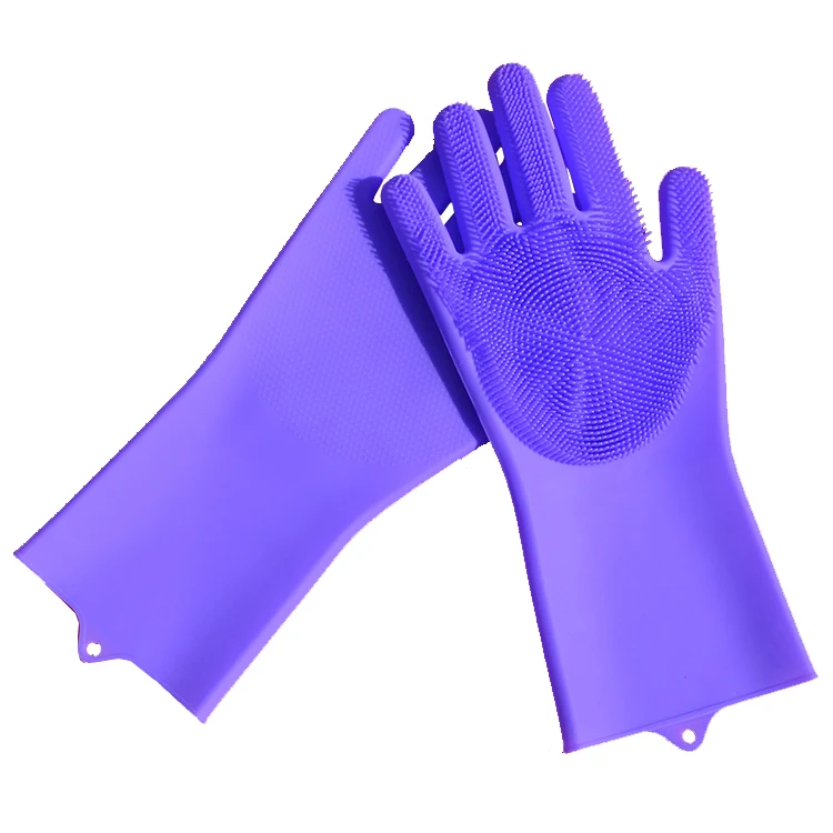 

Magic Silicone Dishwashing Gloves with Scrubber Heat Resistant Silicone Washing, Customized color