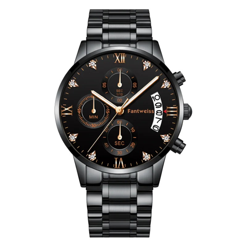 

Two- Tone Design Leather Private Label Watch Men For Gift