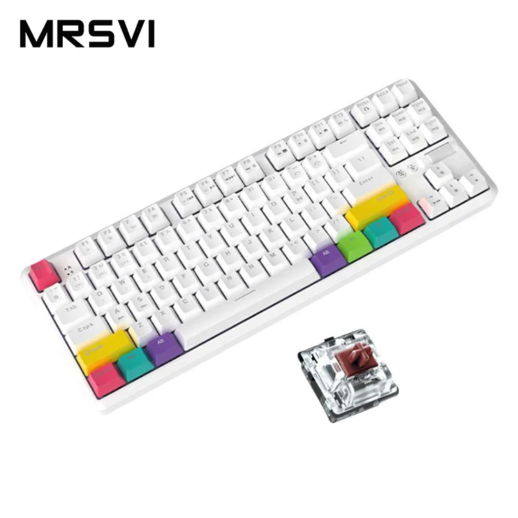 

Hot Selling 87 Keys Wired/Wireless Mechanical Keyboard Type C Dual-Mode BT Portable RGB Keyboard K870T
