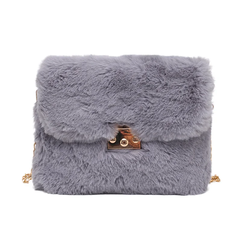 

Hot Sale Warm Luxury Women Messenger Bags Fur Handbags Ladies Candy Bag