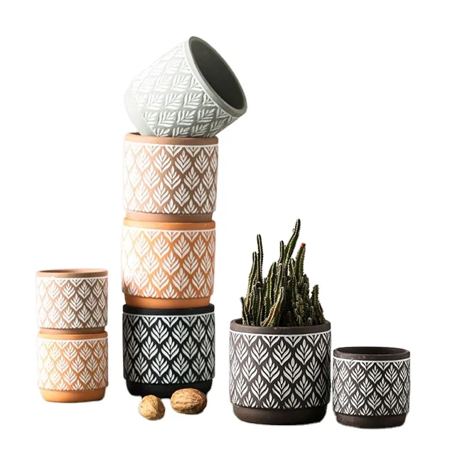 

Wholesale succulent ceramic flower pots Nordic style simple geometric flower pots green flower pots, Customized color