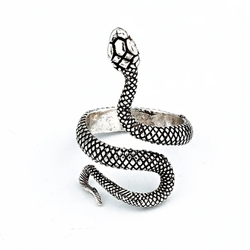 

2021 New Retro Silver-Plated Paint Snake Men'S And Women'S Ring Fashion Temperament Unique Creative Gift Jewelry Men'S And Women