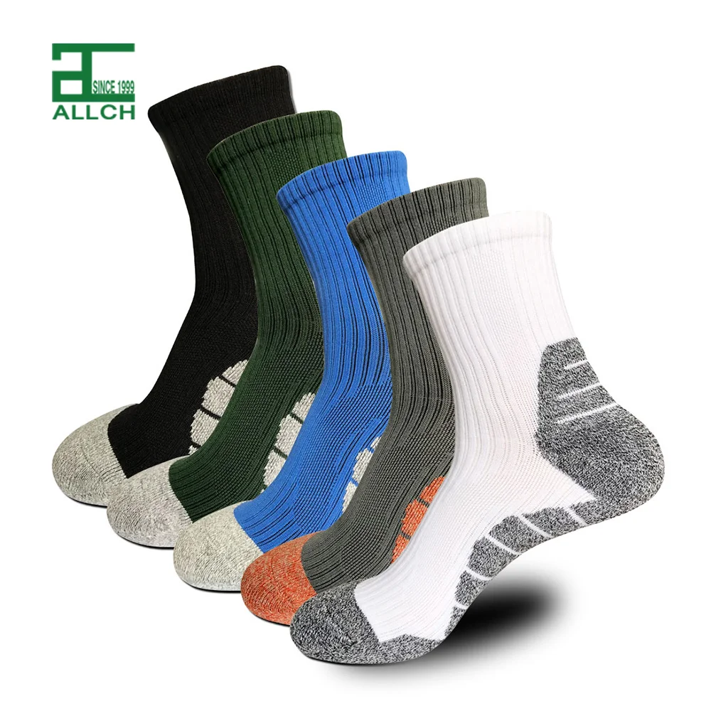 

ALLCH Custom Logo Winter Mens Ankle Sport Brand Quick Dry Cotton Polyester Socks Unisex High Quality Thick Running Mesh Socks, Picture shows