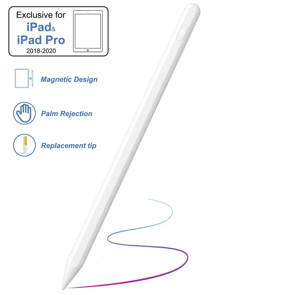 

3nd Gen Active Stylus Pen for Apple iPad, Palm Rejection, Compatible with 2019(7th Gen)/iPad 2018(6th Gen)/iPad Pro 11/12.9 Inch