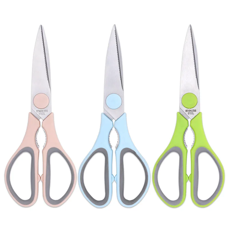 

Multi Purpose Kitchen Scissors Stainless Steel Kitchen Shears with Sharp Blade and Non-slip Handle for Chicken Fish Meat, Pink/blue/green/white