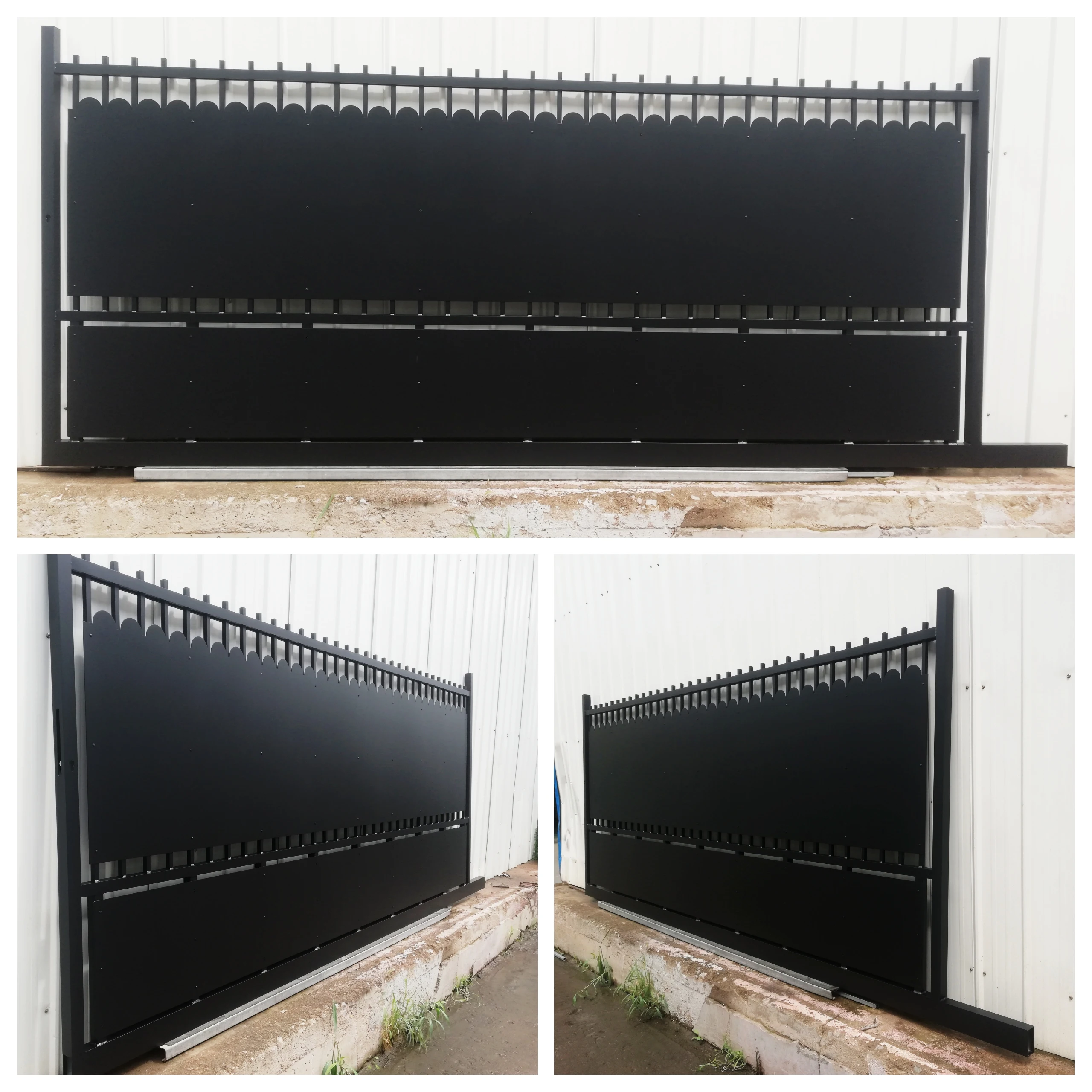 Aluminum Automatic Sliding Main Gates Designs Powder Coated Driveway