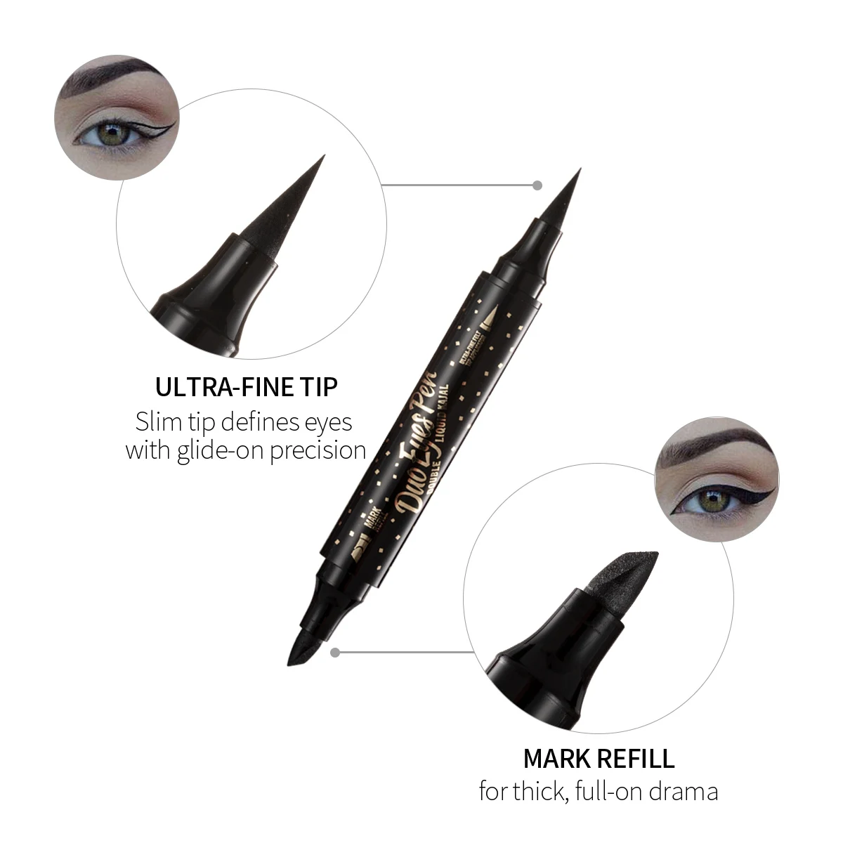 

Eyes Makeup E450 Cosmetic 2 in 1 Waterproof Liquid Eyeliner Pencil