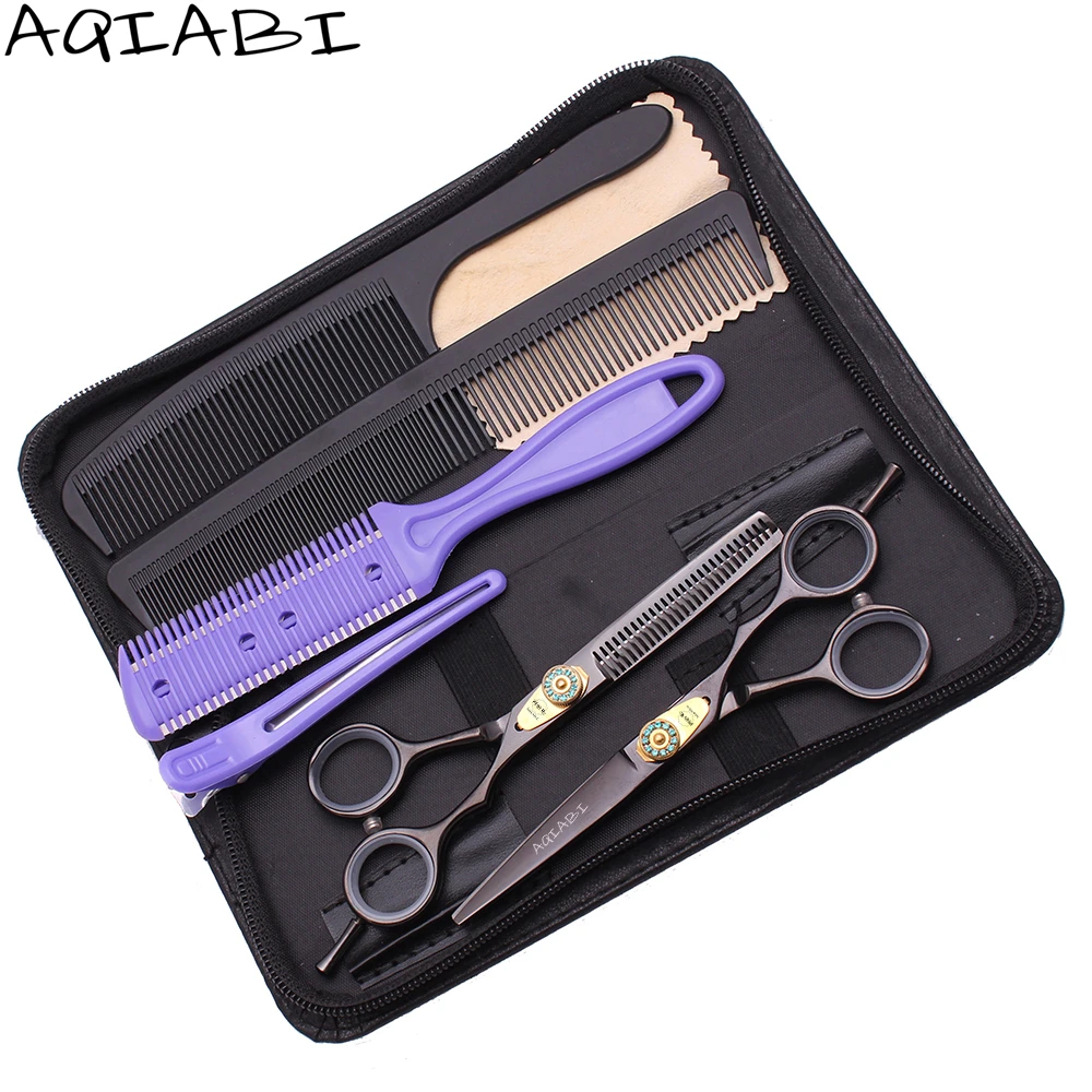 

Hairdresser Scissors 5.5" 6'' AQIABI JP 440C Hair Cutting Scissors Thinning Shears Professional Shears Black A1020, Gold