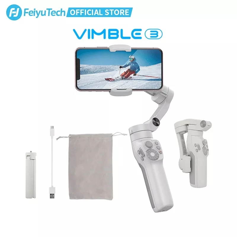 

FeiyuTech Feiyu Vimble 3 Handheld Smartphone Gimbal Stabilizer Built-In Extension Rod Selfie Stick for iPhone 13 Pro