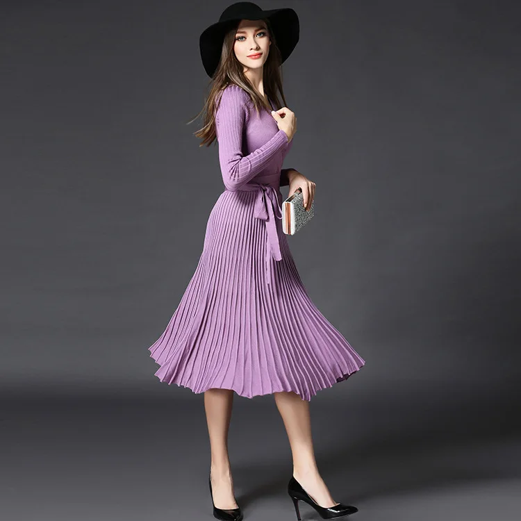 

sh10876a High quality ladies sweater dress minimum order 5 pieces women winter knit dress