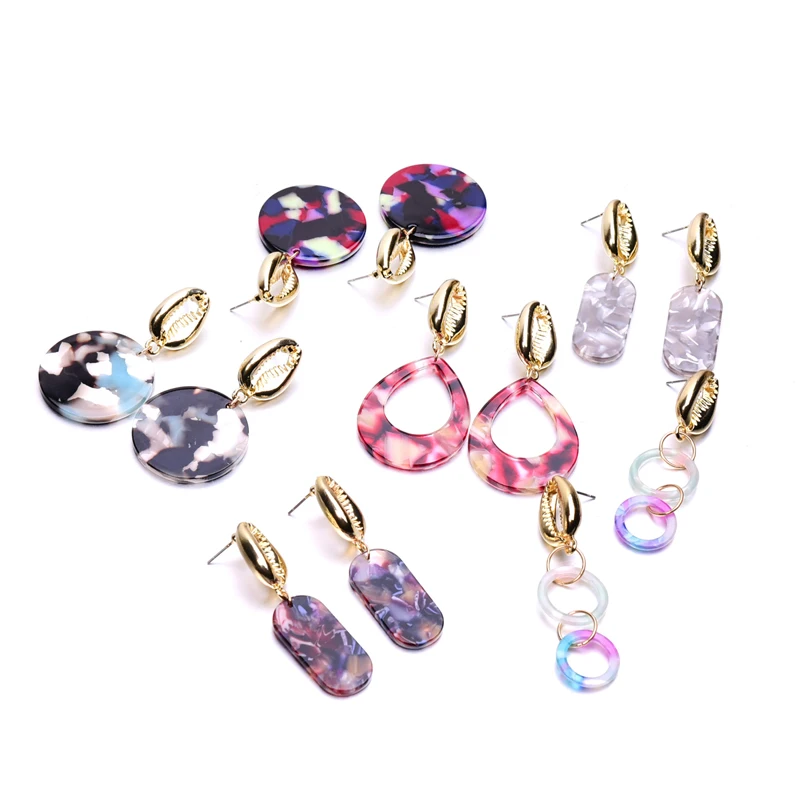 

Shell Acrylic Dangle Earring Fashion New Design Statement Party Wedding Vintage Chic Aretes Femme Jewelry