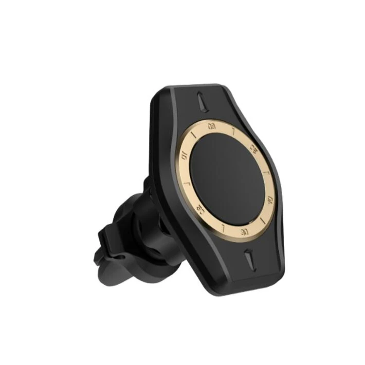 

360 Magnetic Car Phone Holder Mini Stand Cell Phone Magnet Mount Car Holder For iPhone Samsung, Black+golden