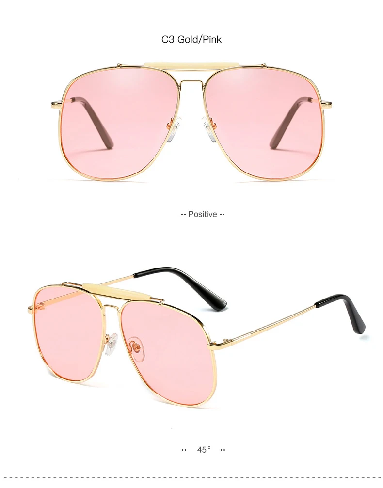 SHINELOT M1027 New Classic Metal Pilot Sun Glasses Custom Logo OEM Men Women Pink lens Unix Sunglasses 2019