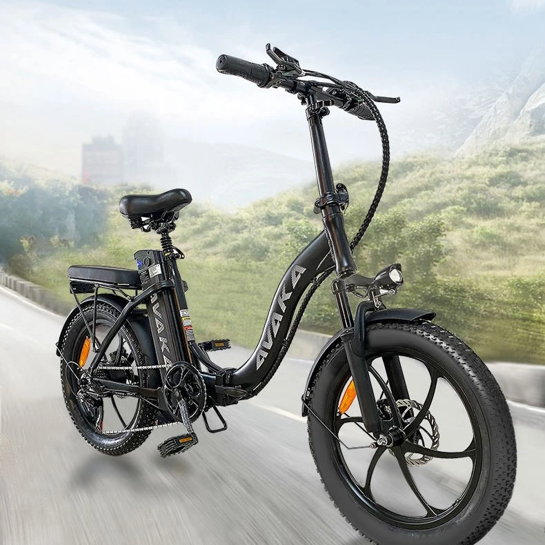 

Free shipping AVAKA BZ20 500W 20 inch fat tire electric bike foldable two seats 48V 15Ah battery 7 speed urban electric bicycle
