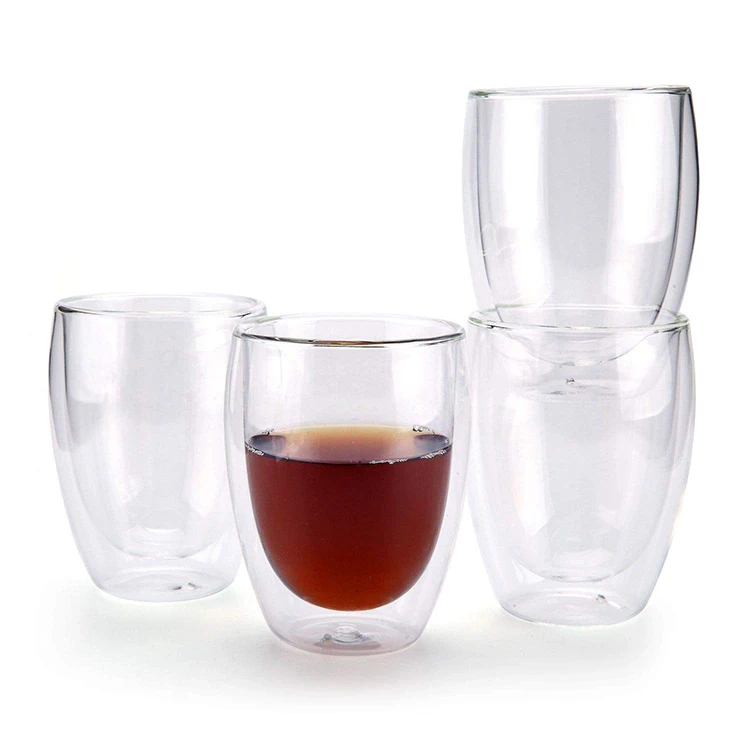 

Double Wall Thermal Glass Cups 13.5 oz Clear Latte Coffee Cups Insulated Glass Coffee Mug Glassware Beer Drinkware