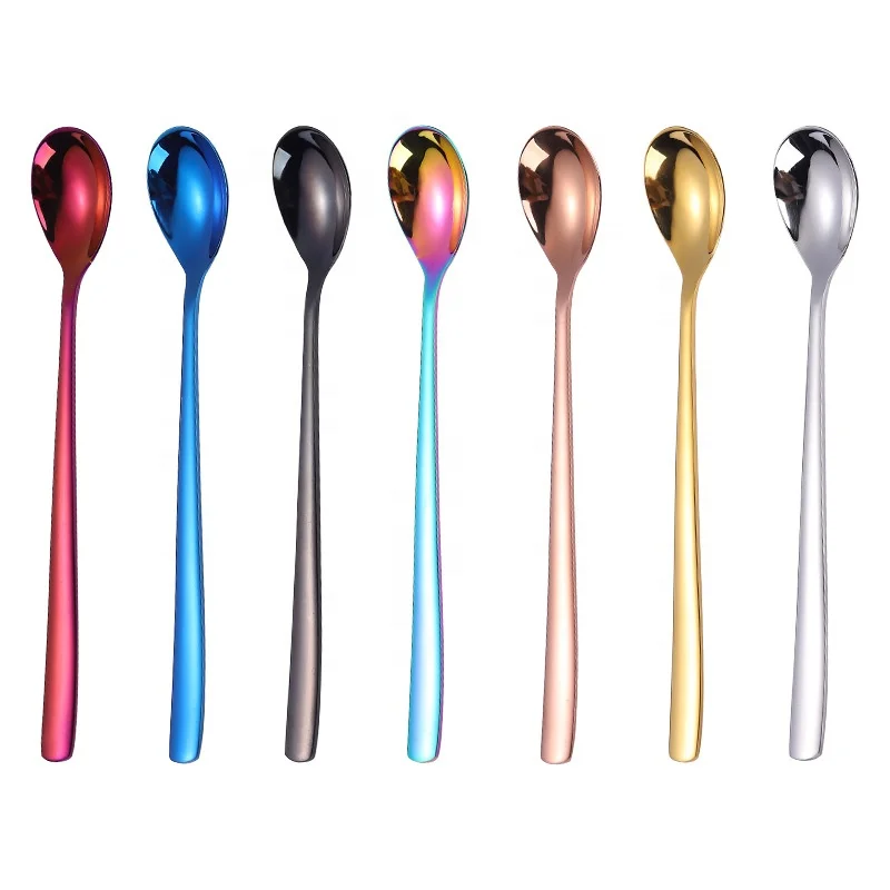 

Small Coffee Spoon Small Tea Spoon 304 Stainless Steel for Wedding Favors Bag Custom Metal Logo Ice cream Spoon, 7colors